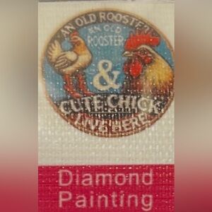 An Old Rooster & A Cute Chick Live Here Diamond Painting Kit